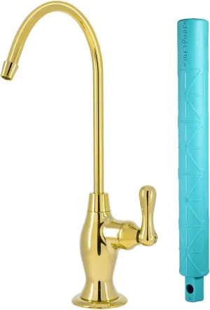 Water Filtration Faucet Reverse Osmosis Non Air Gap Drinking Water Filtration System Water Dispenser Spout (Bright Gold) Vase Style with Drinking Water Faucet Wrench RO-FW148