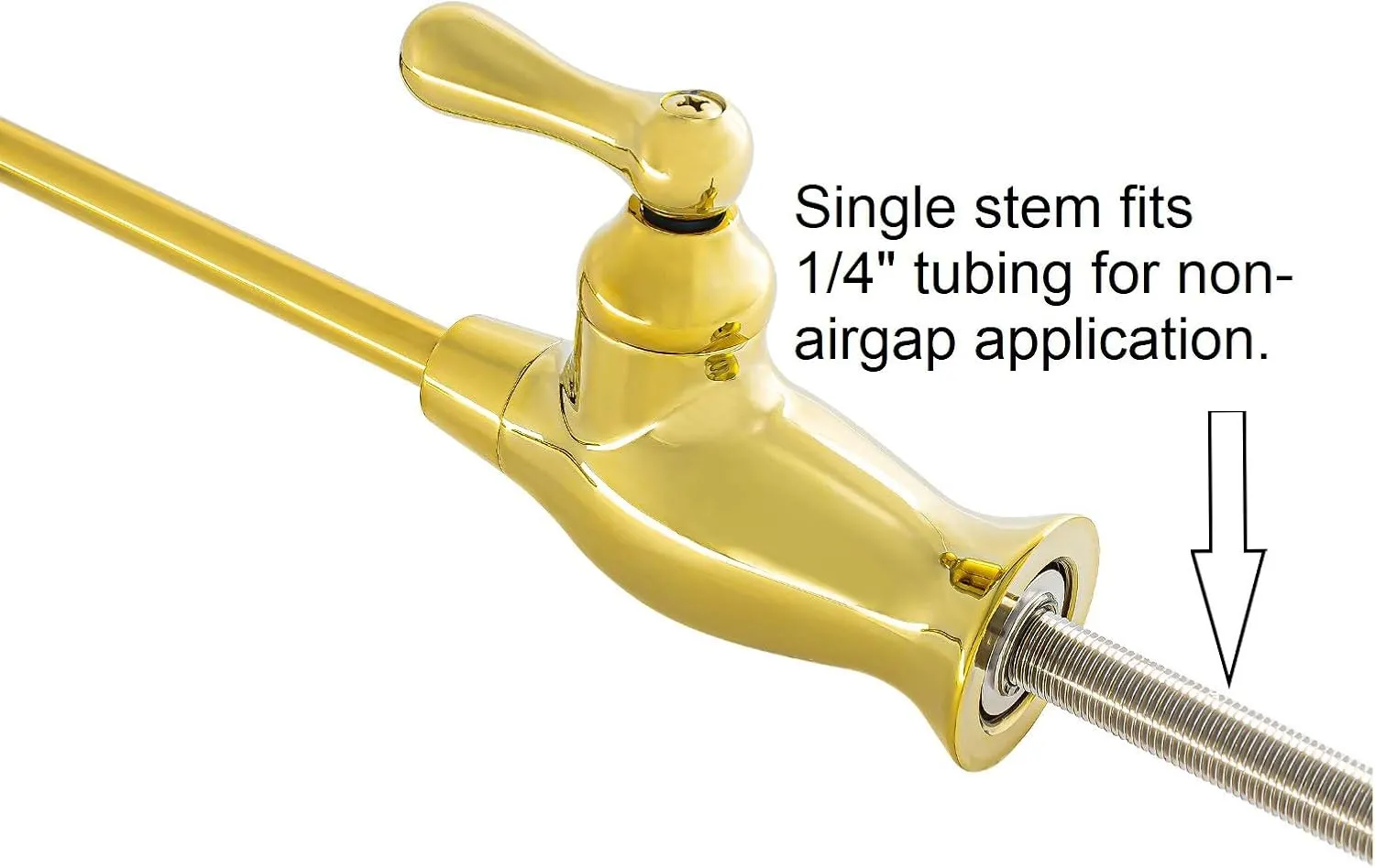 Water Filtration Faucet Reverse Osmosis Non Air Gap Drinking Water Filtration System Water Dispenser Spout (Bright Gold) Vase Style with Drinking Water Faucet Wrench RO-FW148