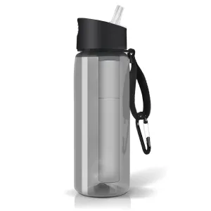 Water Purifier Bottle Water Kettles with Filter Outdoor Camping Sports Survival Water Filter Filtration Bottle Water Purifier Bottle, grey