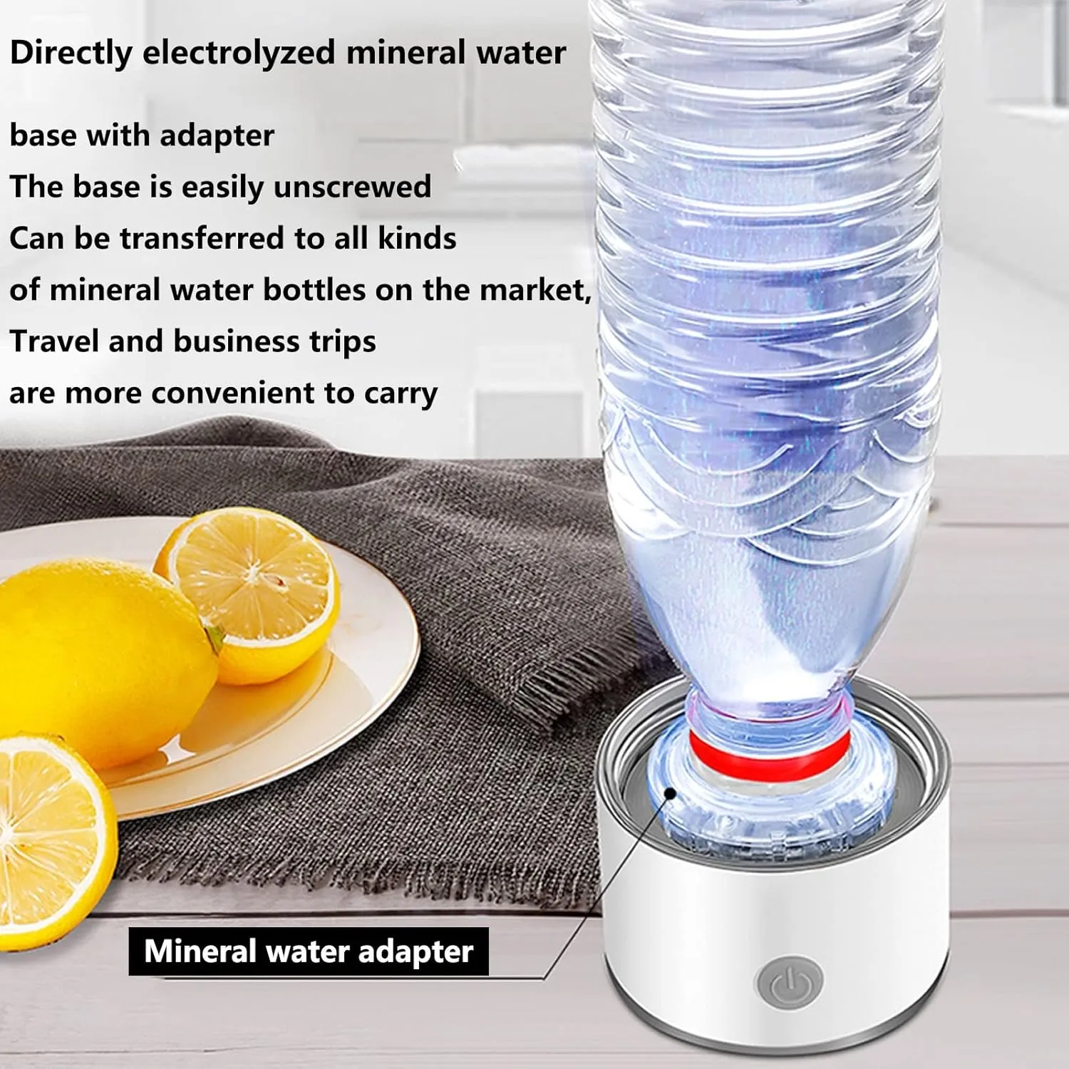 Water Purifiers, Hydrogen Rich Water Bottle Portable Hydrogen Water Generator SPE & PEM Technology Ionizer Make Hydrogen Content Up to 1300-1600 PPB with H2 Inhale Kit, Mineral Water Adapter 330Ml