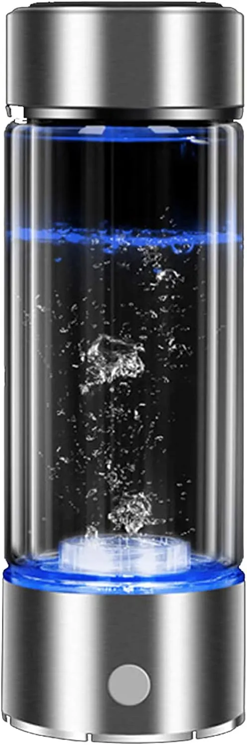 Water Purifiers, Portable Hydrogen Rich Water Bottle Hydrogen Water Generator Maker with Glass Bottle and Inhaler Adapter SPE PEM Technology Water Ionizer Make Hydrogen Content Up to 1300-1600 PPB,S
