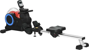 Water Rowing Machine - Foldable Resistance Rower for Home Cardio Training, Blue