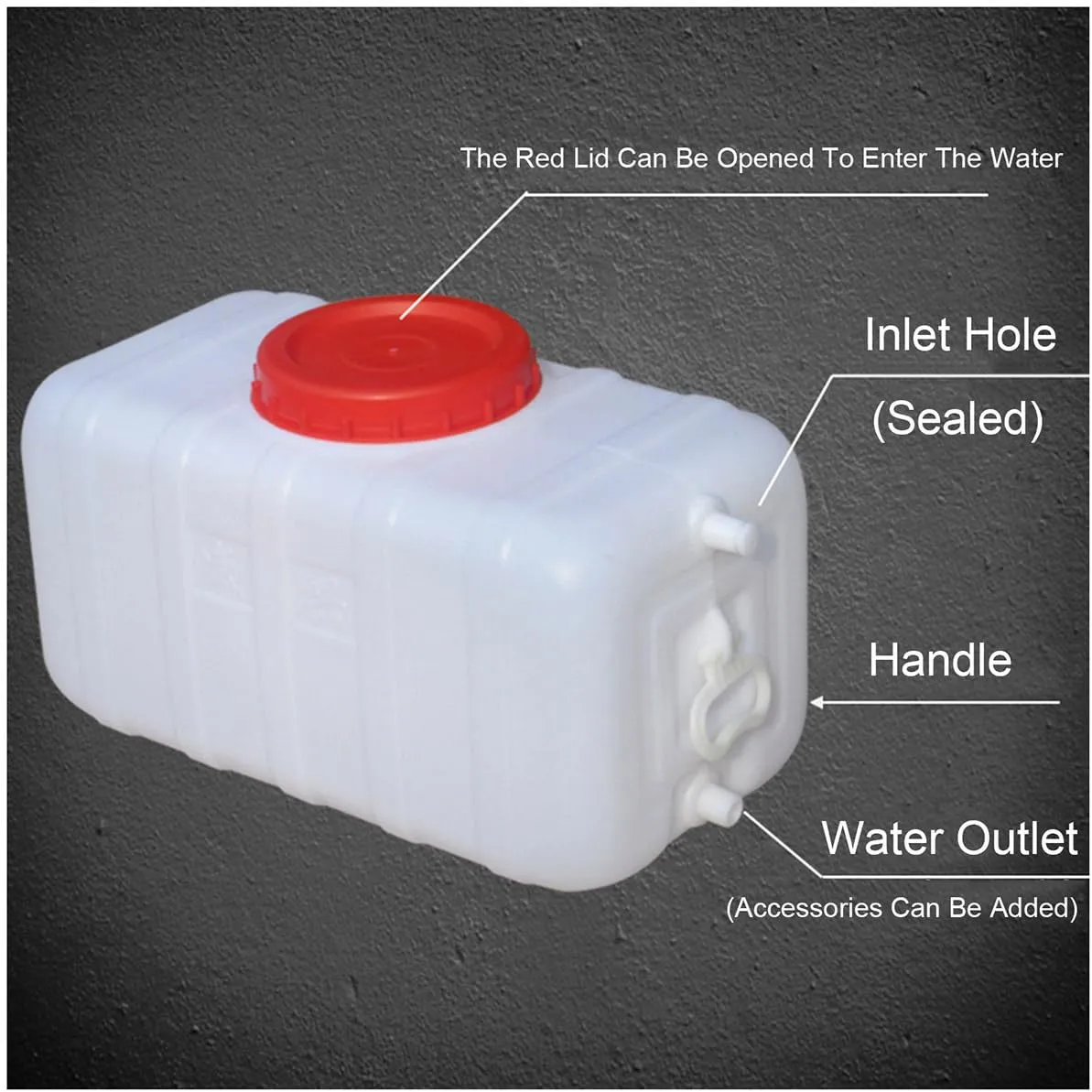 Water Tank Drop-Resistant Plastic，Portable Horizontal Plastic Water Storage Container with Faucet for Household Water Camping Outdoor Self-Driving(Size:29 Gal)