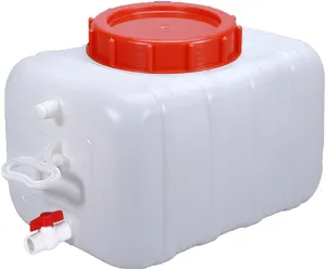 Water Tank Drop-Resistant Plastic，Portable Horizontal Plastic Water Storage Container with Faucet for Household Water Camping Outdoor Self-Driving(Size:29 Gal)