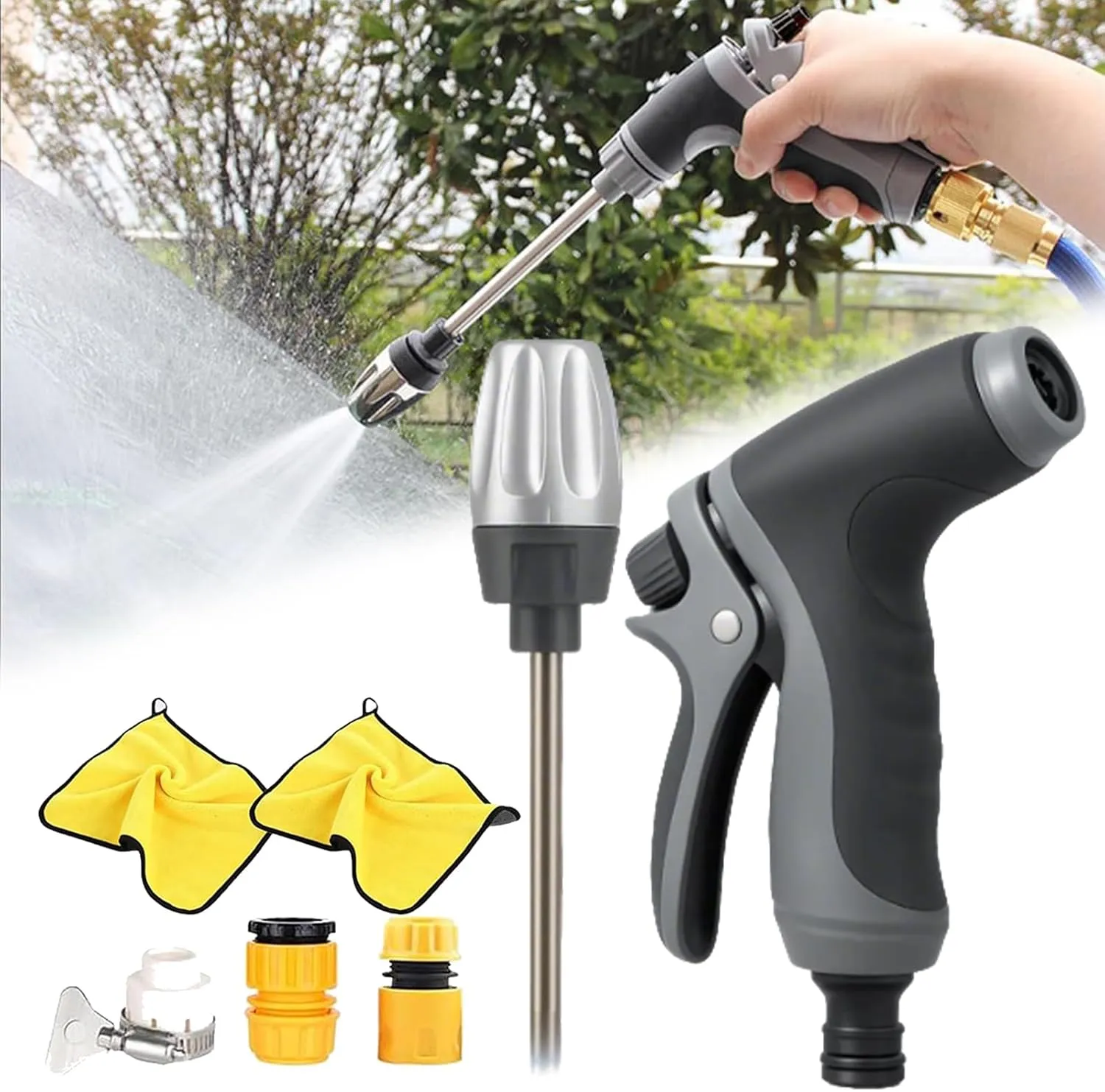 Waterblitz Pressure Washer, Qinux WaterBlitz High-Pressure Gun, Water Blitz Power Washer, Muit-Purpose Turbowasher Hose Sprayer Nozzle Turn Any Hose Into a High-Pressure Water Jet (1pc A#)