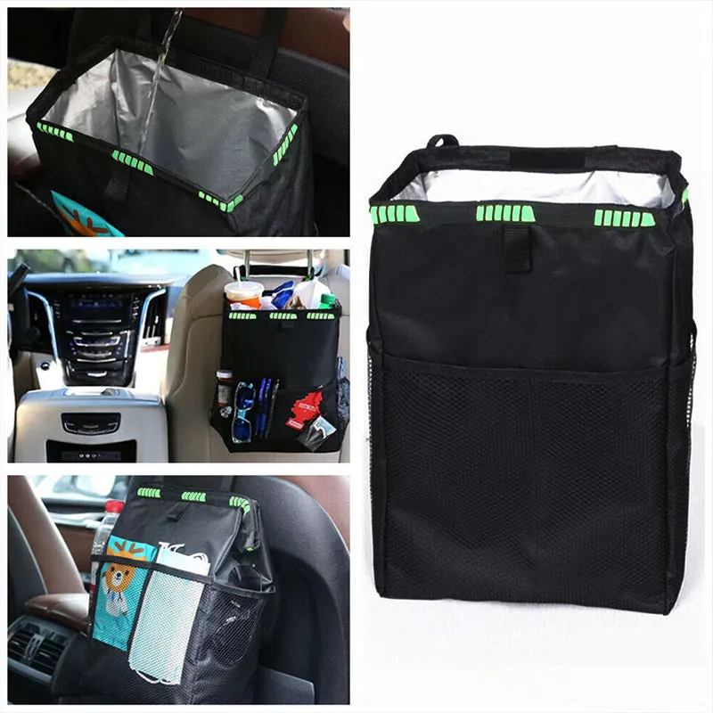 Waterproof Car Trash Bag Litter Can Garbage Waste Bin Seat Organizer Storage Box