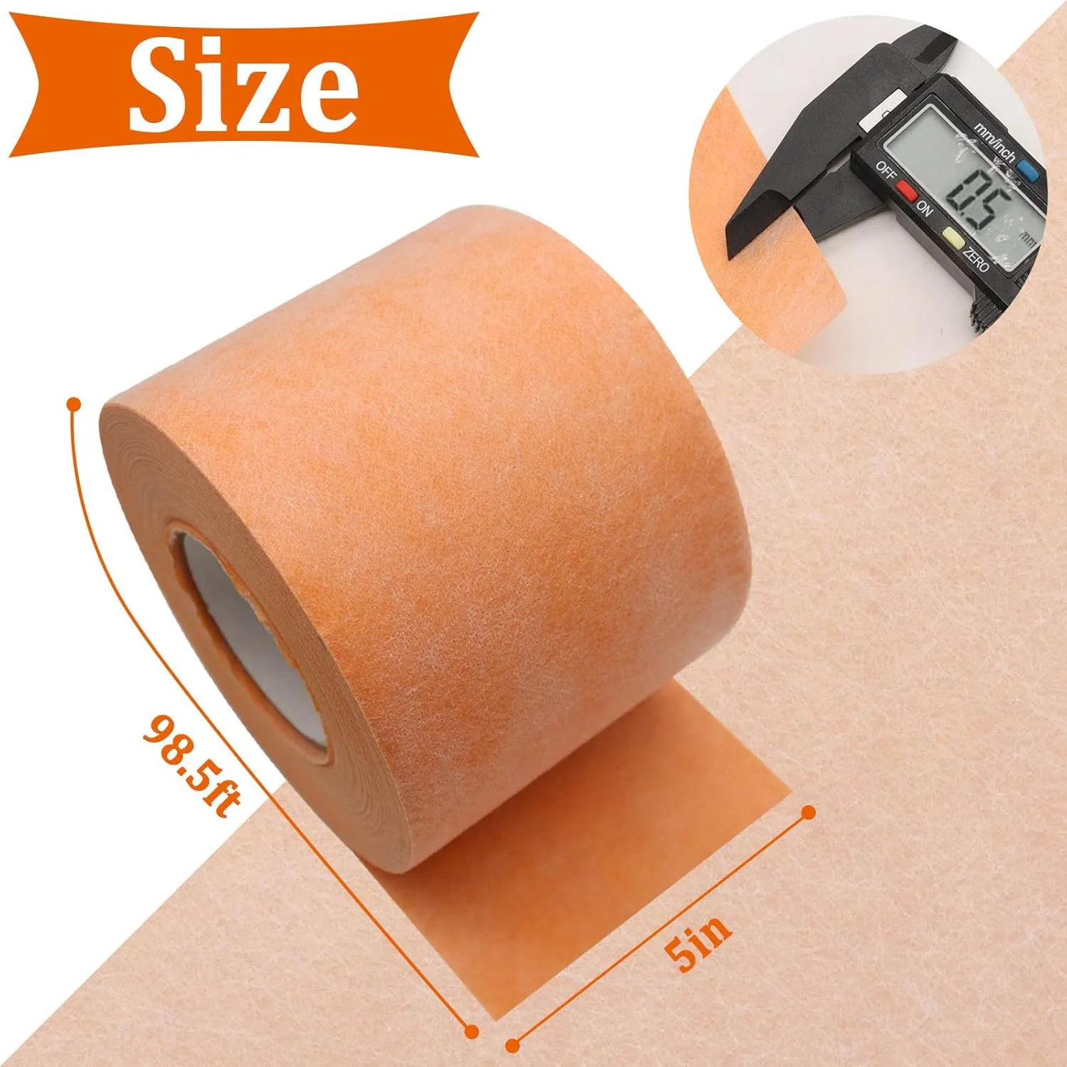 Waterproof Membrane Shower Membrane, 5Inch X 100Ft 20Mils Thickness Waterproof Membrane for Shower for Tile Flooring PE Fabric Sauna Bathroom Walls Tile Underlayment O-097