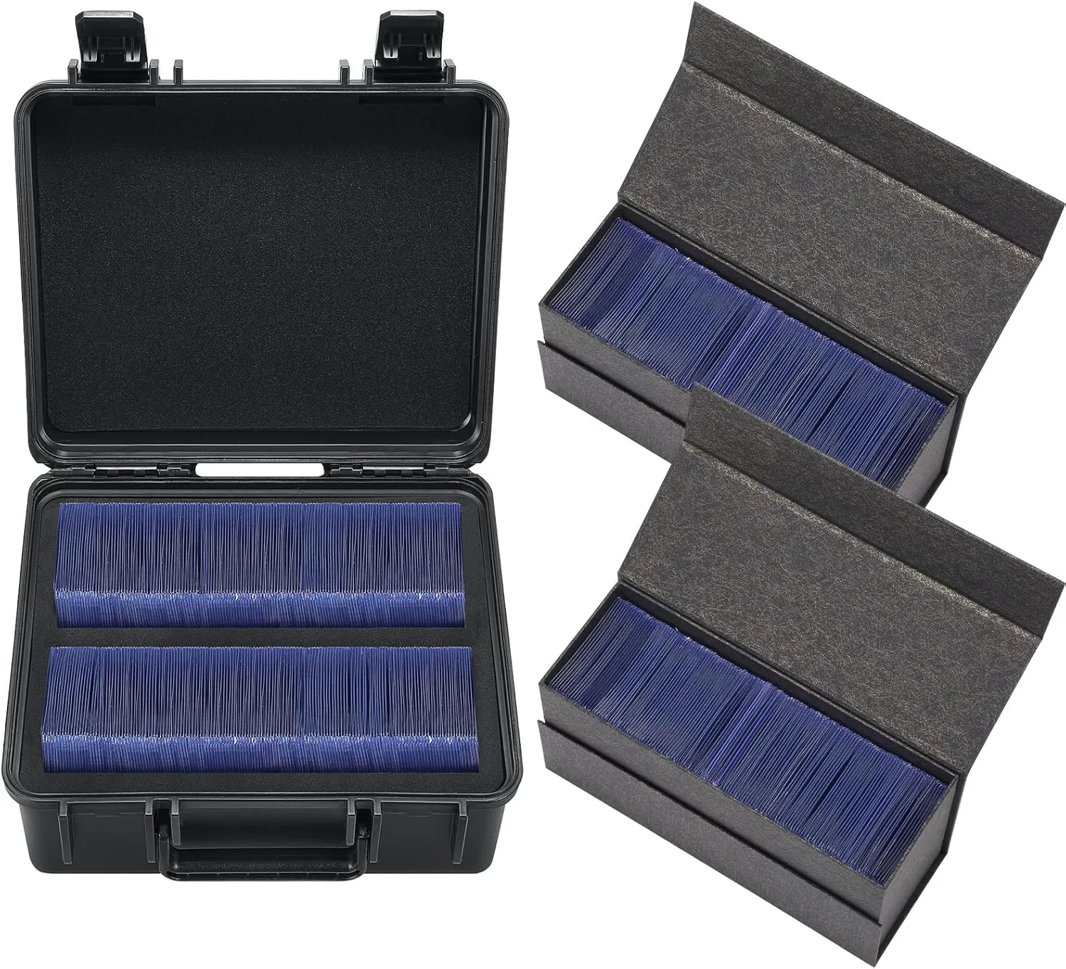 Waterproof Toploader Storage Boxes for 3" x 4" 35PT Rigid Card Holder, Trading Card Case Set Hold 570 Toploaders Totally, Fit Sport Card with ONE Touch Magnetic Card Holder