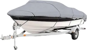 Waterproof Yacht Cover 11–22ft – 300D Anti-Tear with Silver Reflective Coating for Boats(17-19FT)