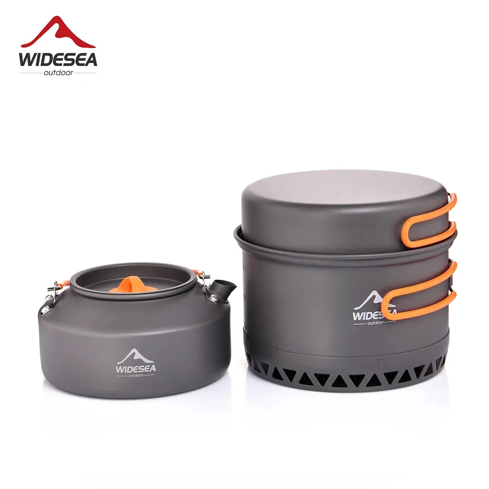 Widesea Camping Cookware Set – 1.3L/2.3L Outdoor Cooking Pot & Kettle for Hiking, Travel and Hunting