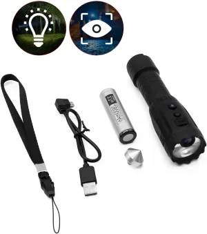 WiFi Smart LED Flashlights with HD Camera Video Function Audio Recorder for Outdoor Camping Hiking Dog Walking Essentials Gear Flash Lights