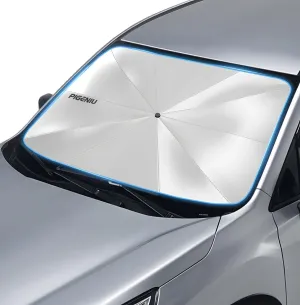 Windshield Sun Shade Umbrella for Subaru Forester 2014-2024. Foldable Umbrella Sunshade with Silver Heat Shield to Keep Cool UDS