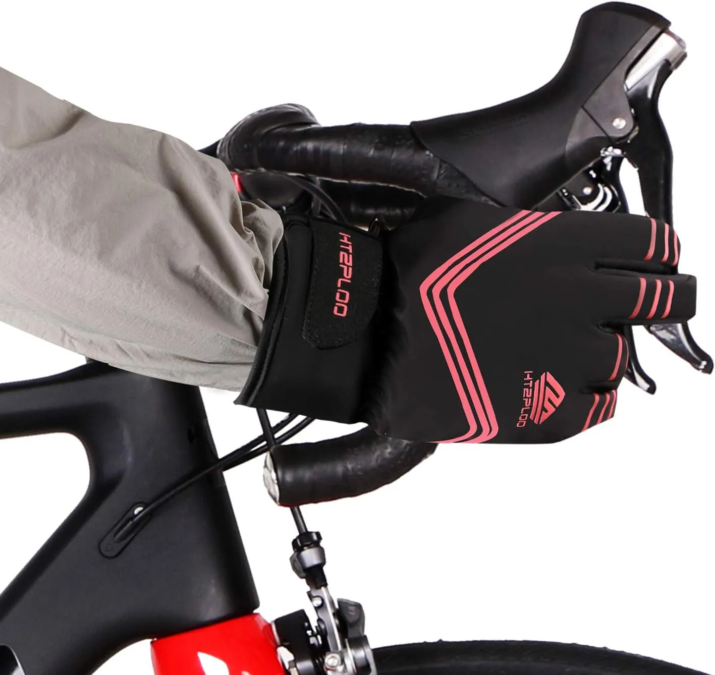 Winter Gloves Waterproof&Windproof with Shock-Absorbing Pad Anti-Slip Insulated Warm Gloves for Cycling Running Hiking Skiing