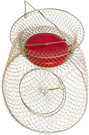 Wire Fish Baskets Collapsible Portable Fishing Basket for Outdoor Use Durable Construction for Catch Storage for Minnows and Crabs