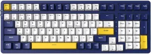 Wireless Mechanical Keyboard, Triple Mode 2.4G/USB-C/BT Gaming Keyboard 100 Keys Ice-Blue Backlit, Red Switch Keyboard | Rechargeable Keyboard | Mechanical Gaming Keyboard | Blue/White/Yellow