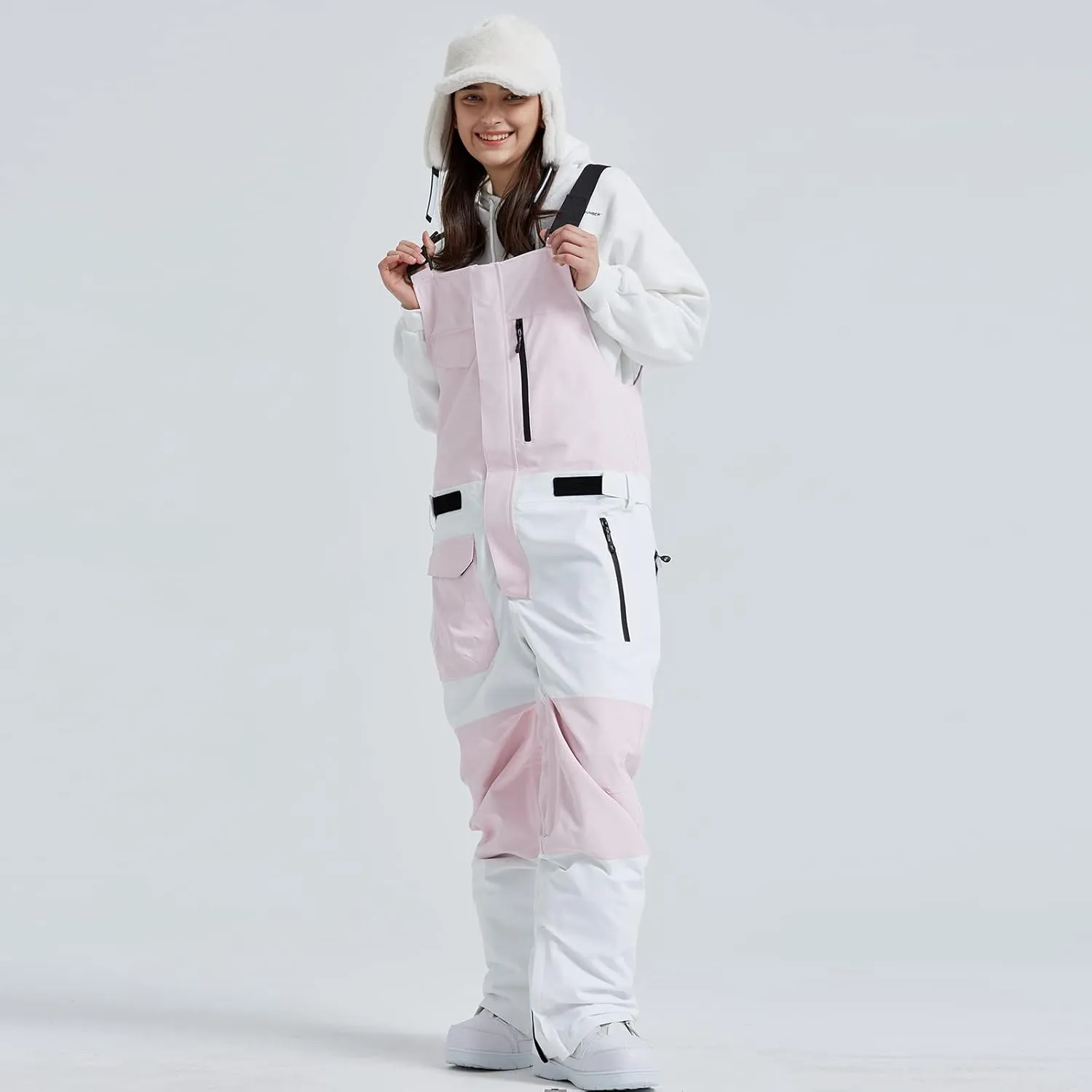 Women and Men's Ski Overalls Waterproof Snow Bibs Ski Pants Windproof Insulated Overalls Pants Outdoor Snowboard Pant