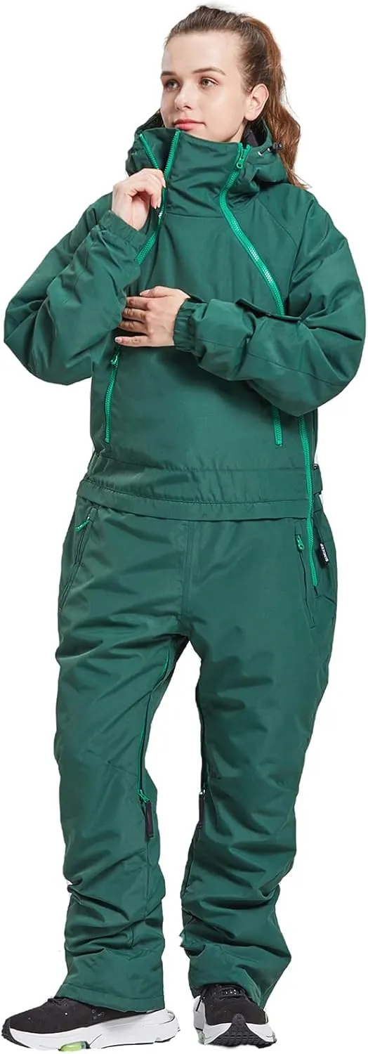 Womens One Pieces Ski Suits Jumpsuits Snowsuits Snowboard Winter Outdoor Waterproof Jackets
