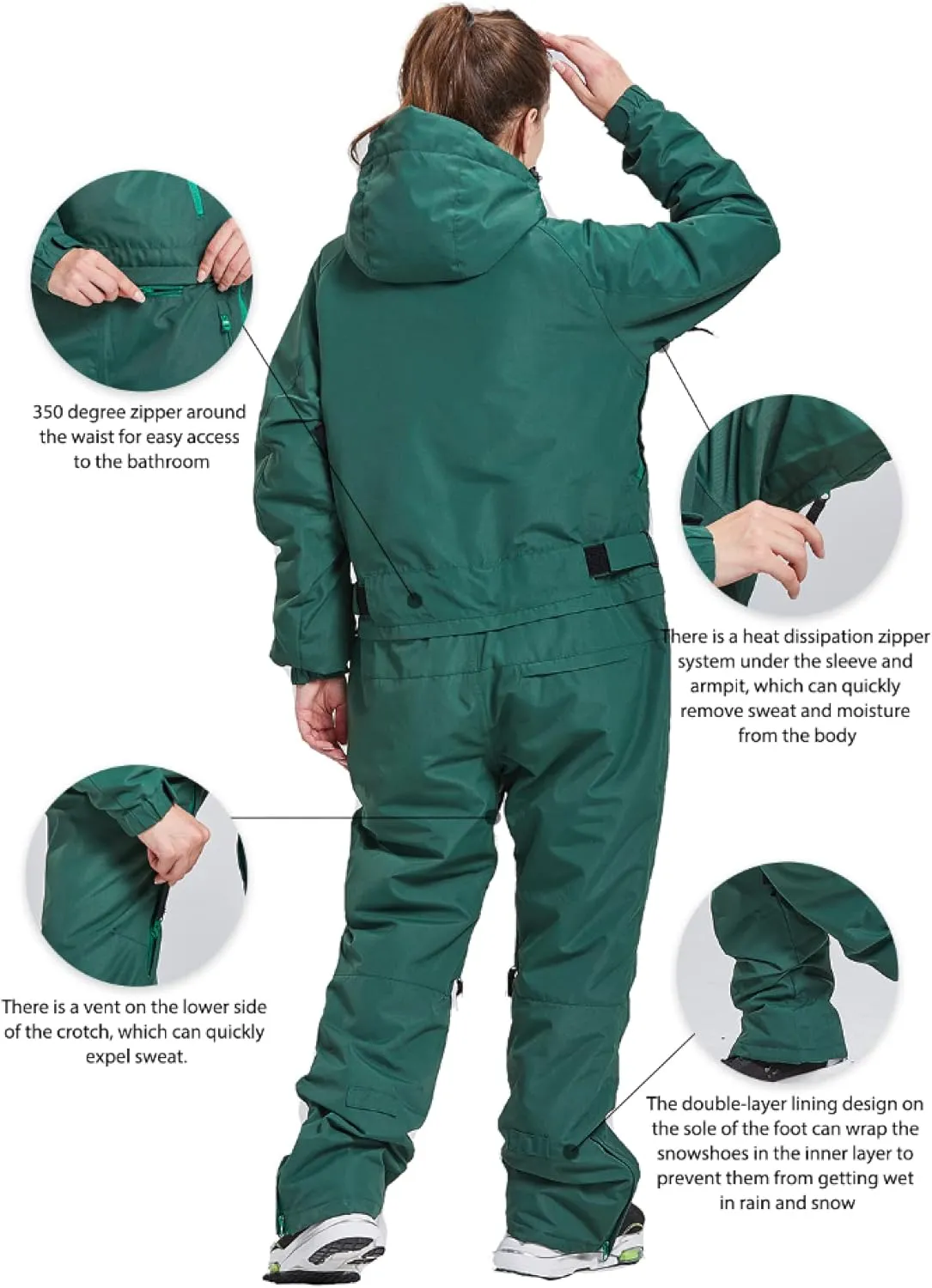 Womens One Pieces Ski Suits Jumpsuits Snowsuits Snowboard Winter Outdoor Waterproof Jackets