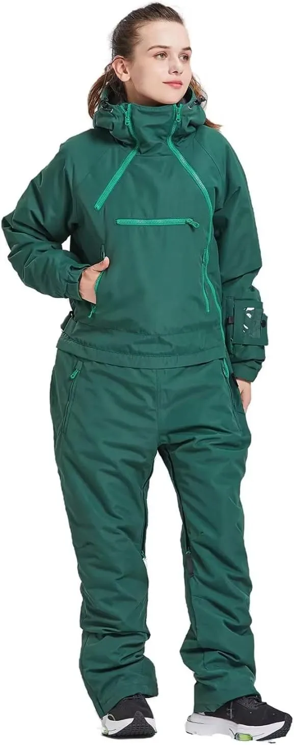 Womens One Pieces Ski Suits Jumpsuits Snowsuits Snowboard Winter Outdoor Waterproof Jackets