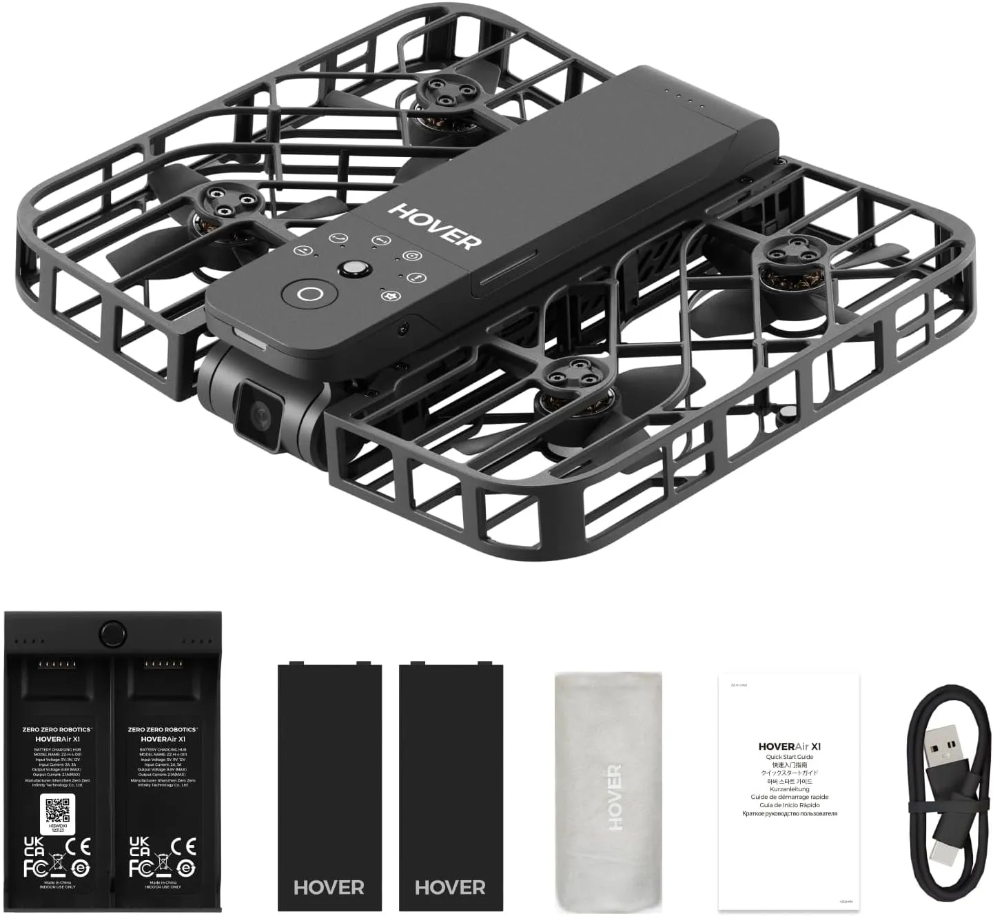 X1 Drone with Camera, Self-Flying Camera Drone with Follow Me Mode, Foldable Mini Drone with HDR Video Capture, Palm Takeoff, Intelligent Flight Paths, Hands-Free Control Black (Combo Plus)