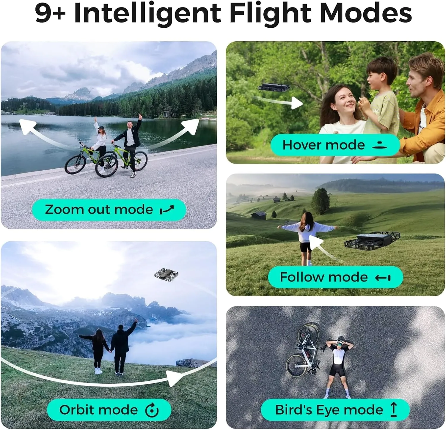 X1 Drone with Camera, Self-Flying Camera Drone with Follow Me Mode, Foldable Mini Drone with HDR Video Capture, Palm Takeoff, Intelligent Flight Paths, Hands-Free Control Black (Combo)