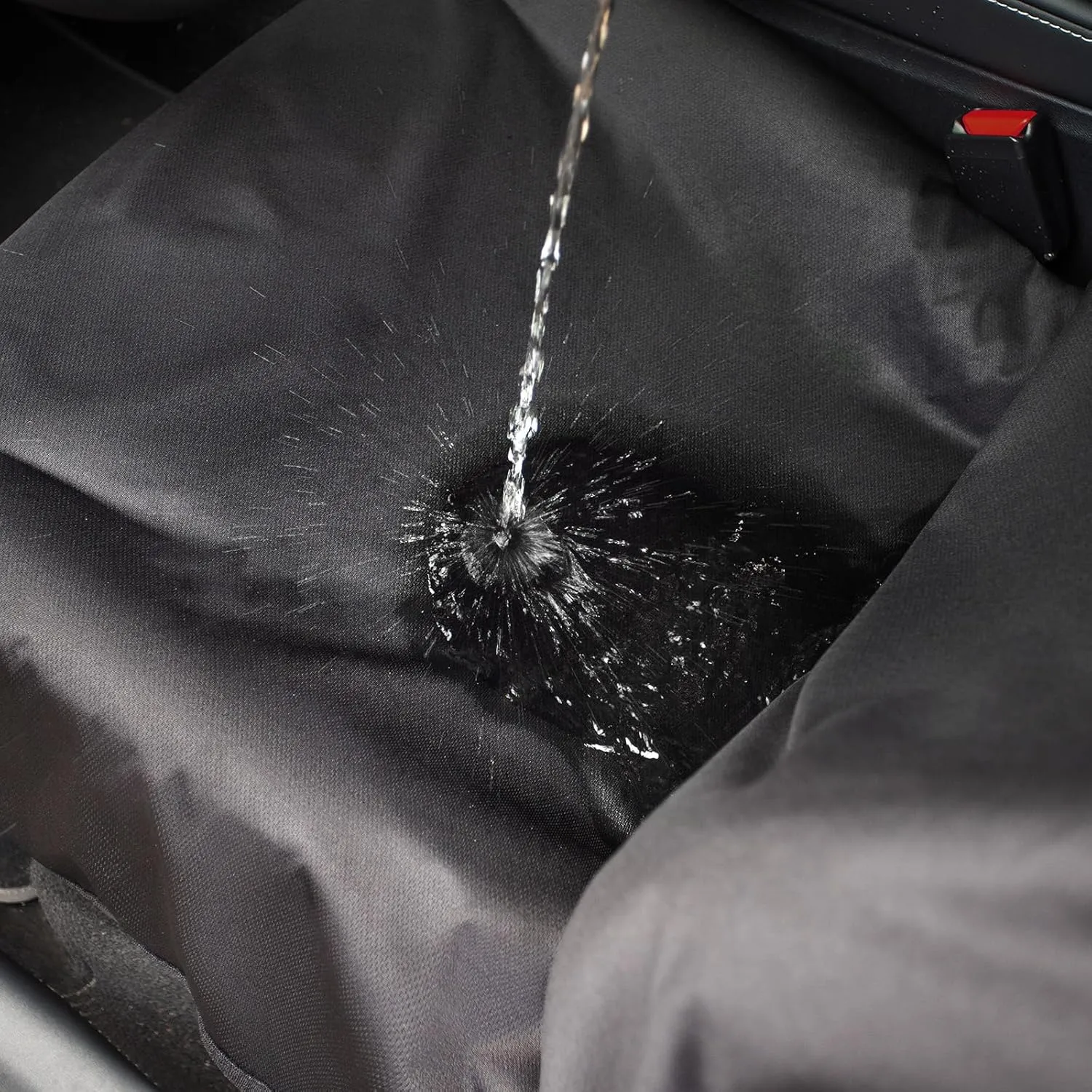 XCAR 2PCS Waterproof Car Seat Covers for Front and Rear Seats, Airbag Compatible,Cloth Seat Covers Universal Fit for Truck Van SUV Black