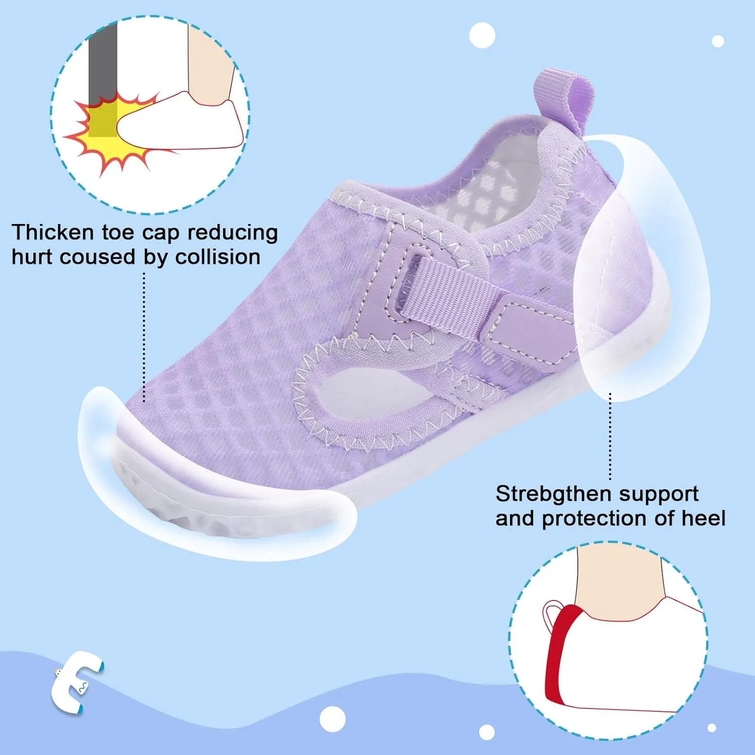 XIHALOOK Toddler Water Shoes for Boys Girls Kids Quick Dry Aqua Skin Barefoot for Beach Swim Pool River