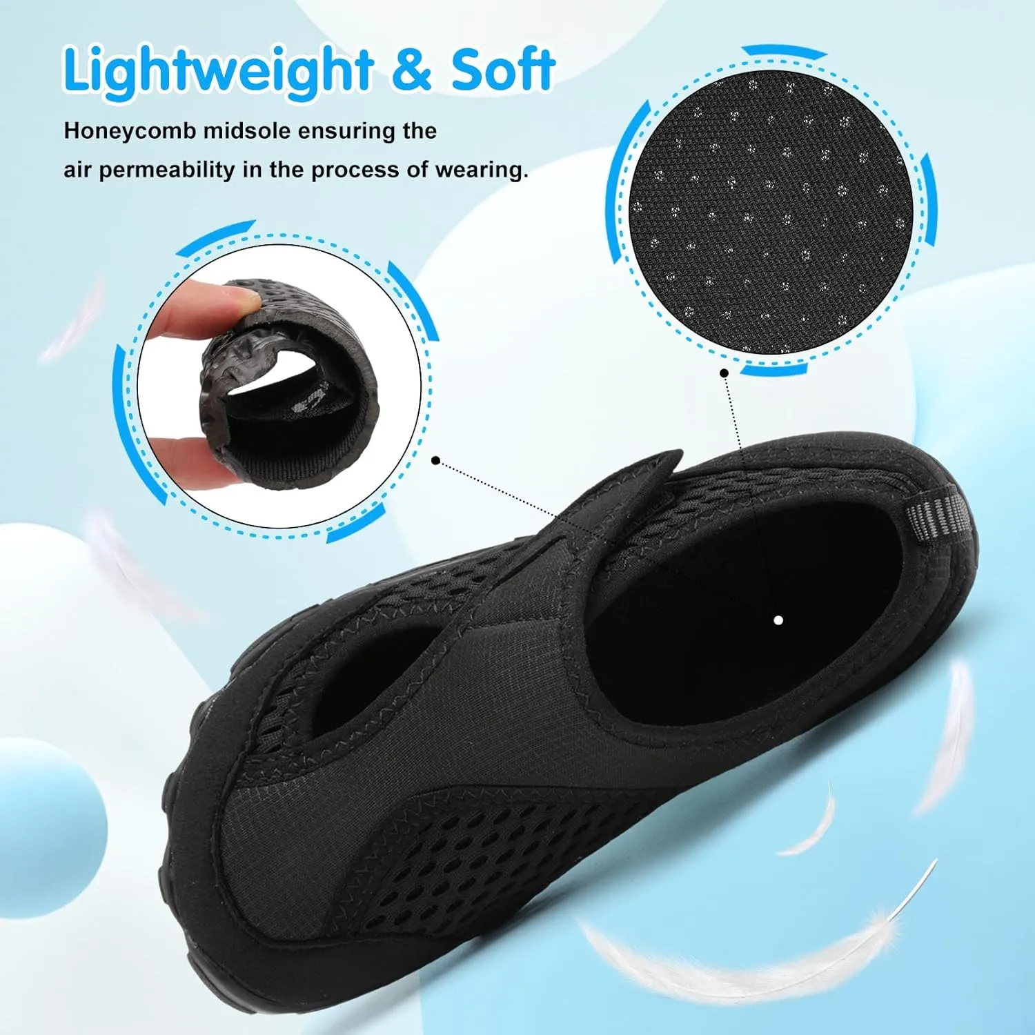 XIHALOOK Water Shoes for Kids Boys Girls Wide Toe Barefoot Quick Dry for Beach Swim Pool Surf Aqua Sports