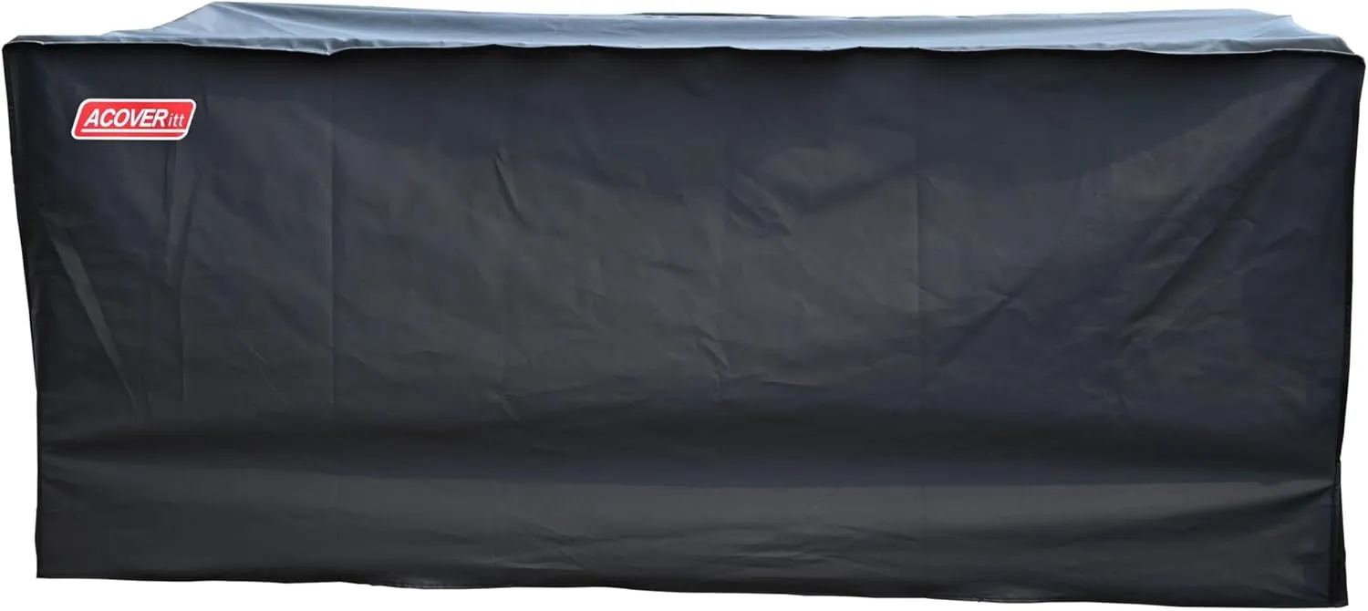 XXL Storage Box cover with Straps and Handles, Waterproof Heavy Duty Outdoor Furniture Winter Cover for Keter, Suncast Container (Deck Box Cover, 63"(L) 30"(D) 28.3"(H)) Black