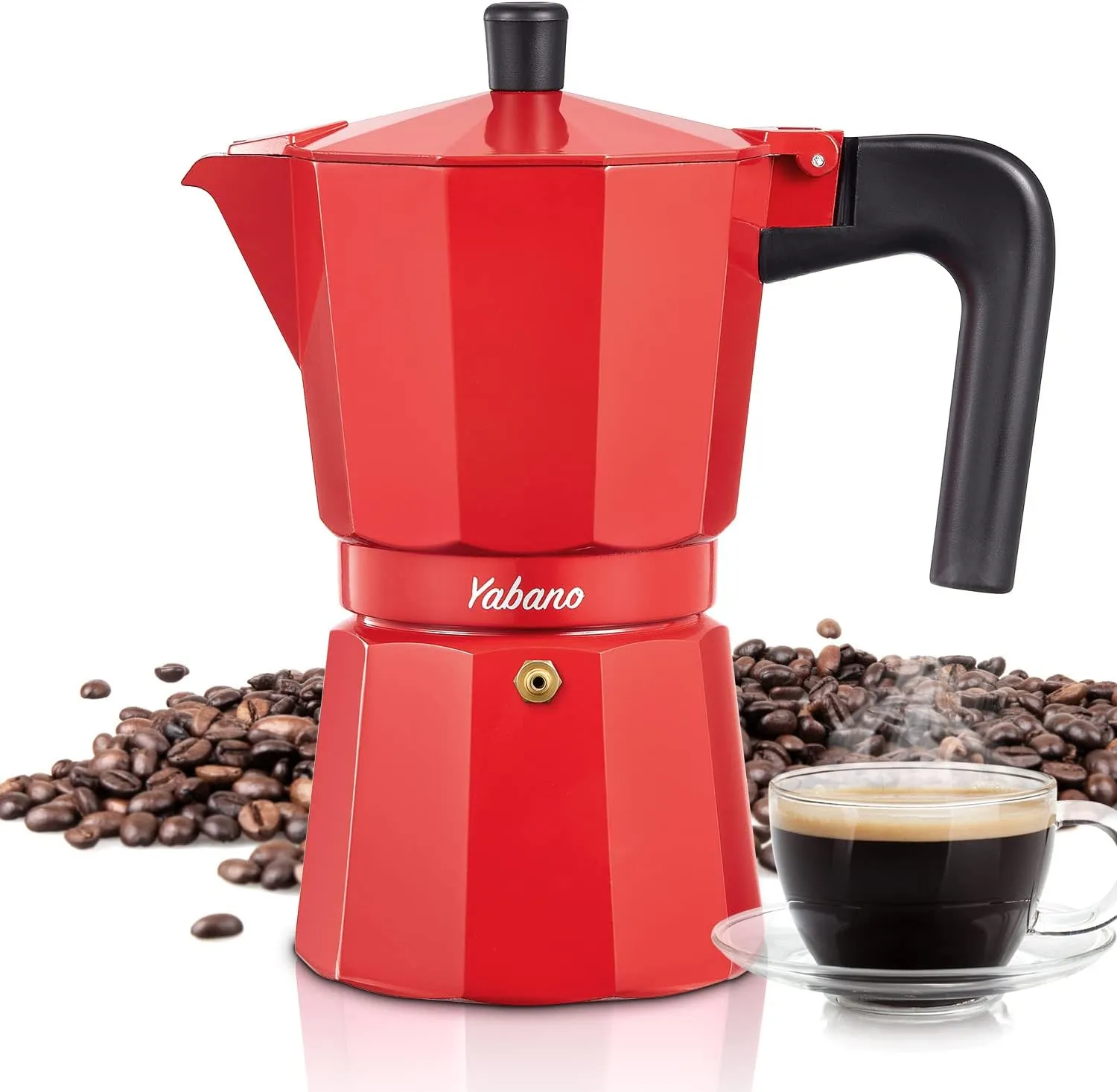 Yabano Stovetop Espresso Maker, 9 Cups Moka Coffee Pot Italian Espresso for Gas or Electric Ceramic Stovetop, Italian Coffee maker for Cappuccino or Latte