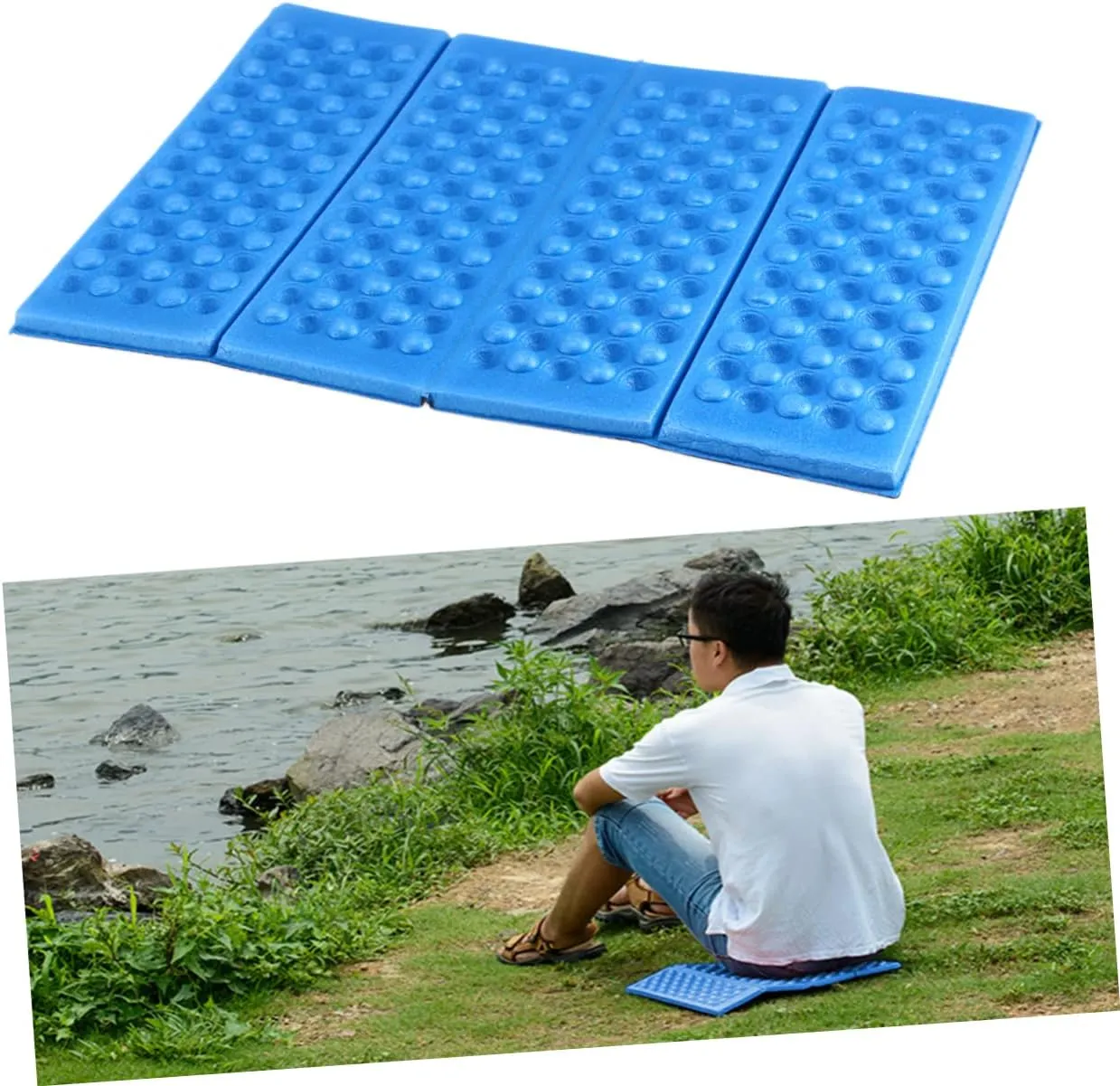 Yardwe Ultra-Lightweight Xpe Camping Pad 4 Pack Folding Seat Cushion Waterproof Insulated for Camping Picnic Park