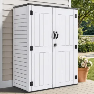 YITAHOME 59 cuft Outdoor Vertical Storage Shed, Tall Storage Shed Outdoor w/o Shelf, Outdoor Waterproof Storage Cabinet for Garage, Pool Storage, Garden Shed Outdoor Storage, Light Gray