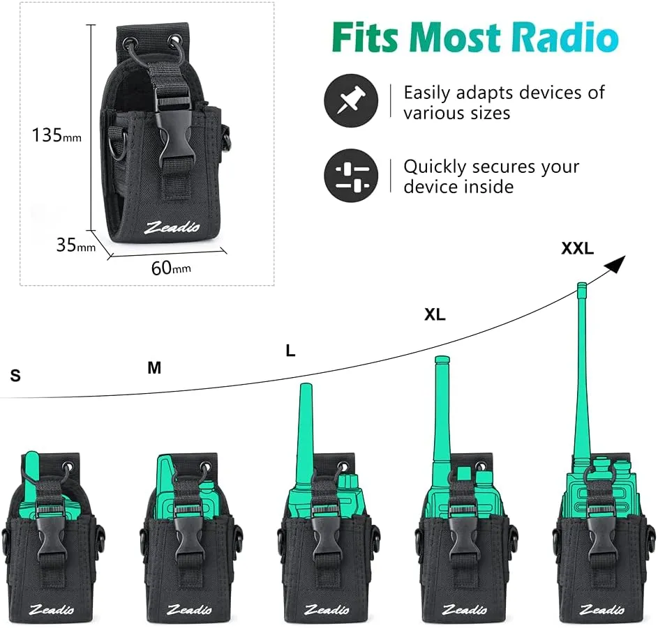 Zeadio Multi-Function Pouch Case Holder for GPS Phone Two Way Radio (ZNC-A, Pack of 2)
